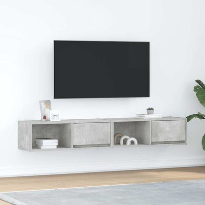 TV-Schränke 2 Stk. Betongrau 80x31x25,5 cm Holzwerkstoff