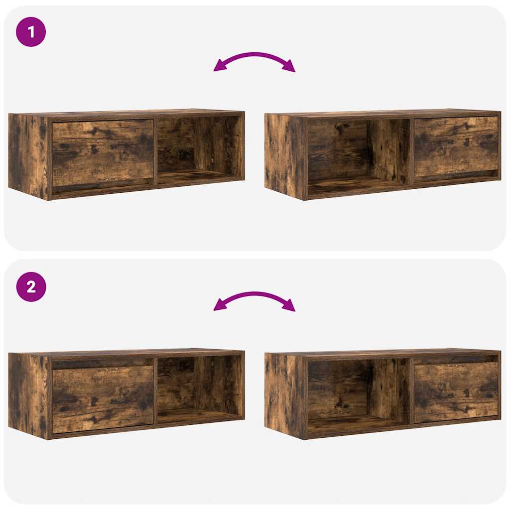 TV-Schränke 2 Stk. Räuchereiche 80x31x25,5 cm Holzwerkstoff