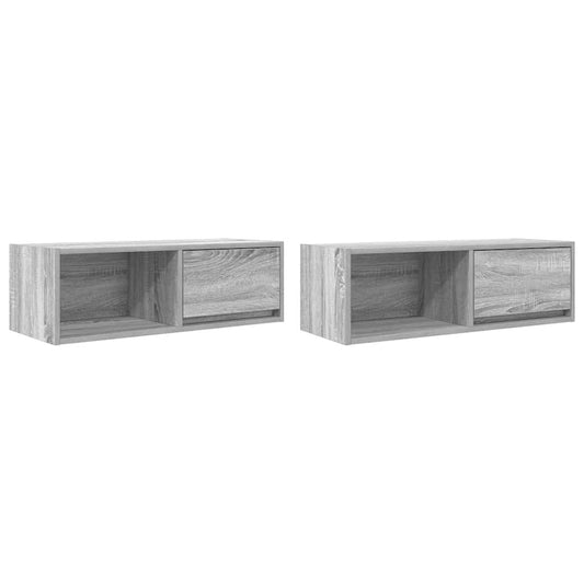 TV-Schränke 2 Stk. Grau Sonoma 80x31x25,5 cm Holzwerkstoff