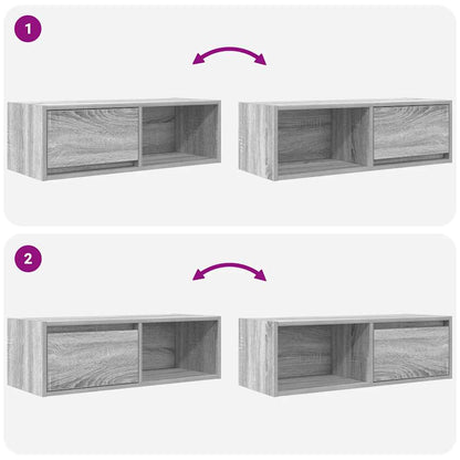 TV-Schränke 2 Stk. Grau Sonoma 80x31x25,5 cm Holzwerkstoff