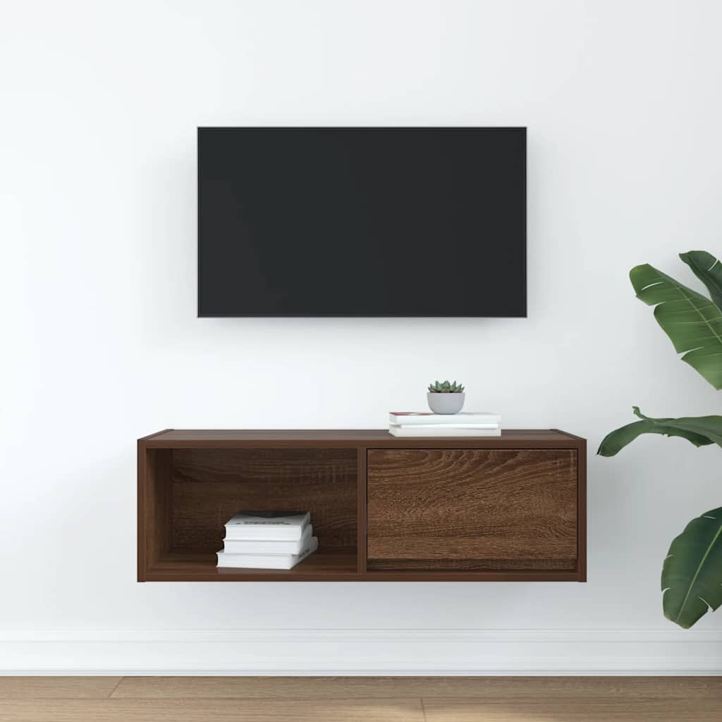 TV-Schrank Braun Eichen-Optik 80x31x25,5 cm Holzwerkstoff