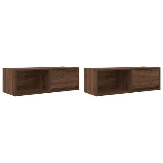 TV-Schränke 2Stk. Braun Eichen-Optik 80x31x25,5cm Holzwerkstoff