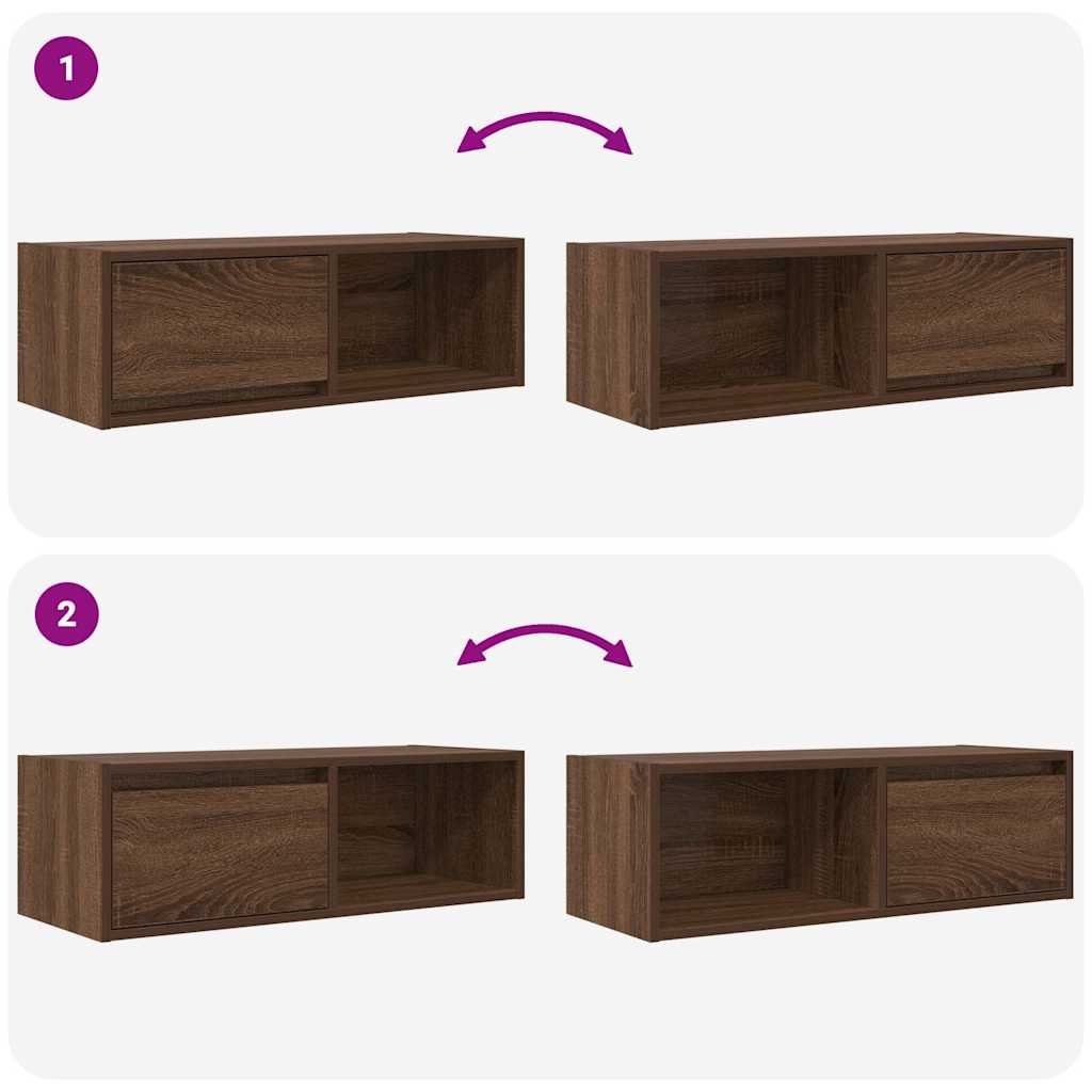 TV-Schränke 2Stk. Braun Eichen-Optik 80x31x25,5cm Holzwerkstoff