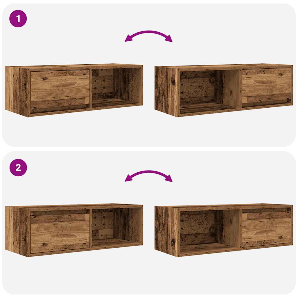 TV-Schränke 2 Stk. Altholz-Optik 80x31x25,5 cm Holzwerkstoff