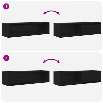 TV-skab Sort Eg Look 100x31x25,5 cm Træ Materiale