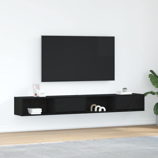 TV-Schränke 2 Stk. Schwarz Eichen-Optik 100x31x25,5 cm