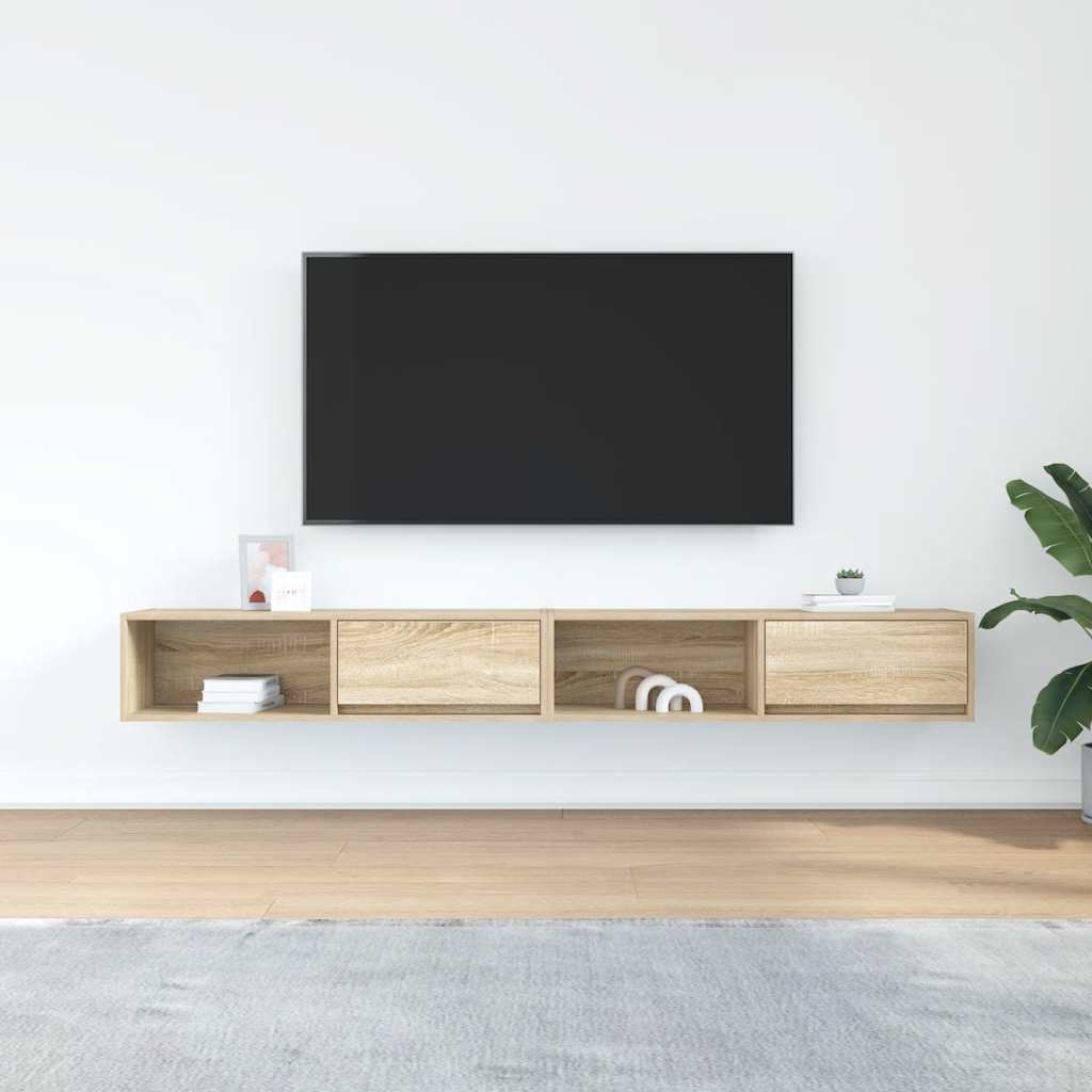TV-Schränke 2 Stk. Sonoma-Eiche 100x31x25,5 cm Holzwerkstoff