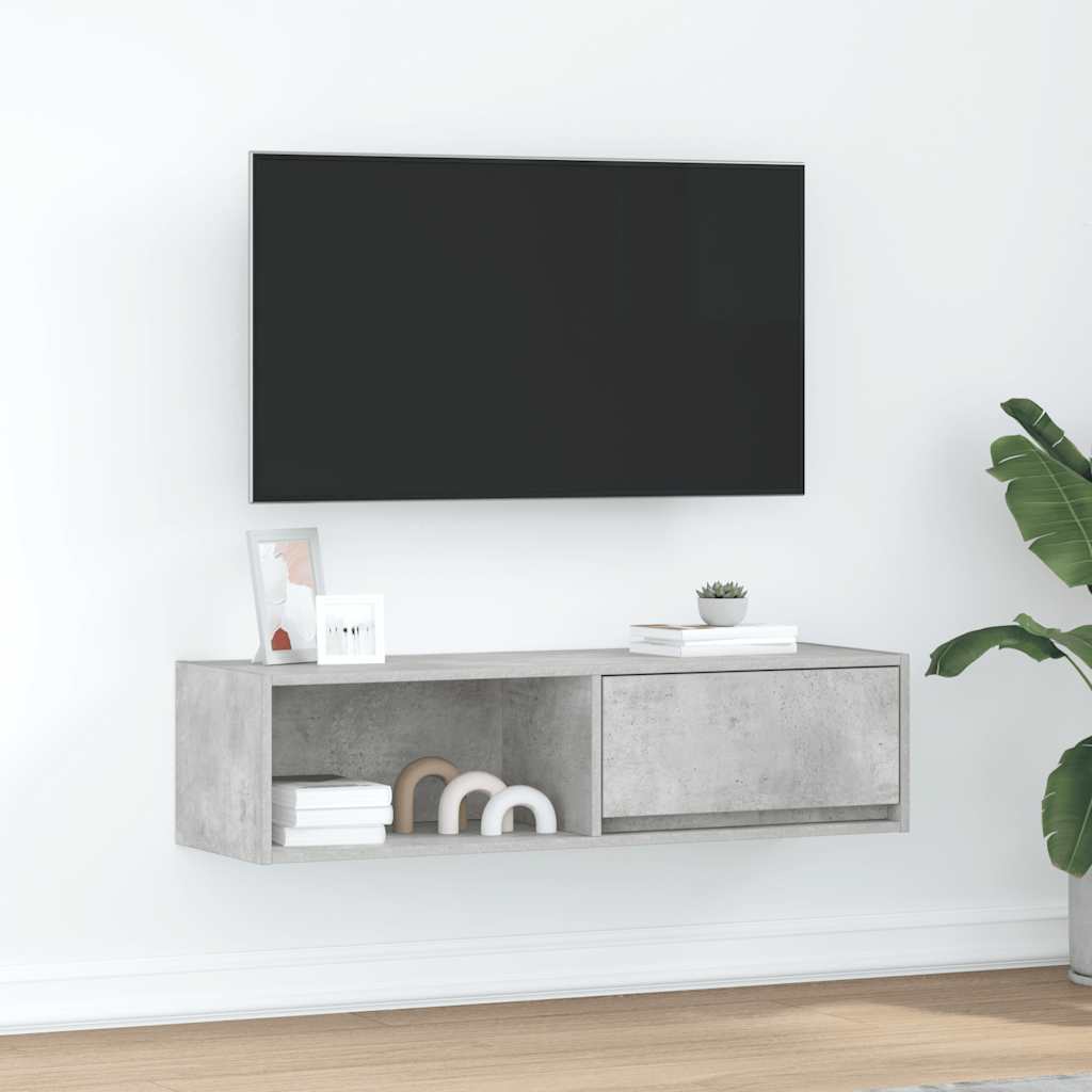 TV-Schrank Betongrau 100x31x25,5 cm Holzwerkstoff