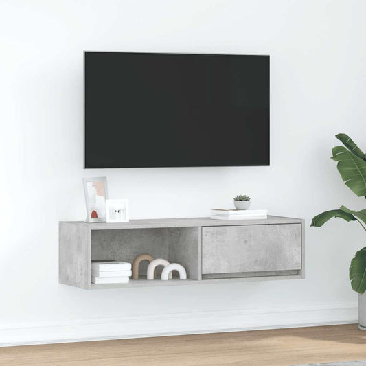 TV-Schrank Betongrau 100x31x25,5 cm Holzwerkstoff