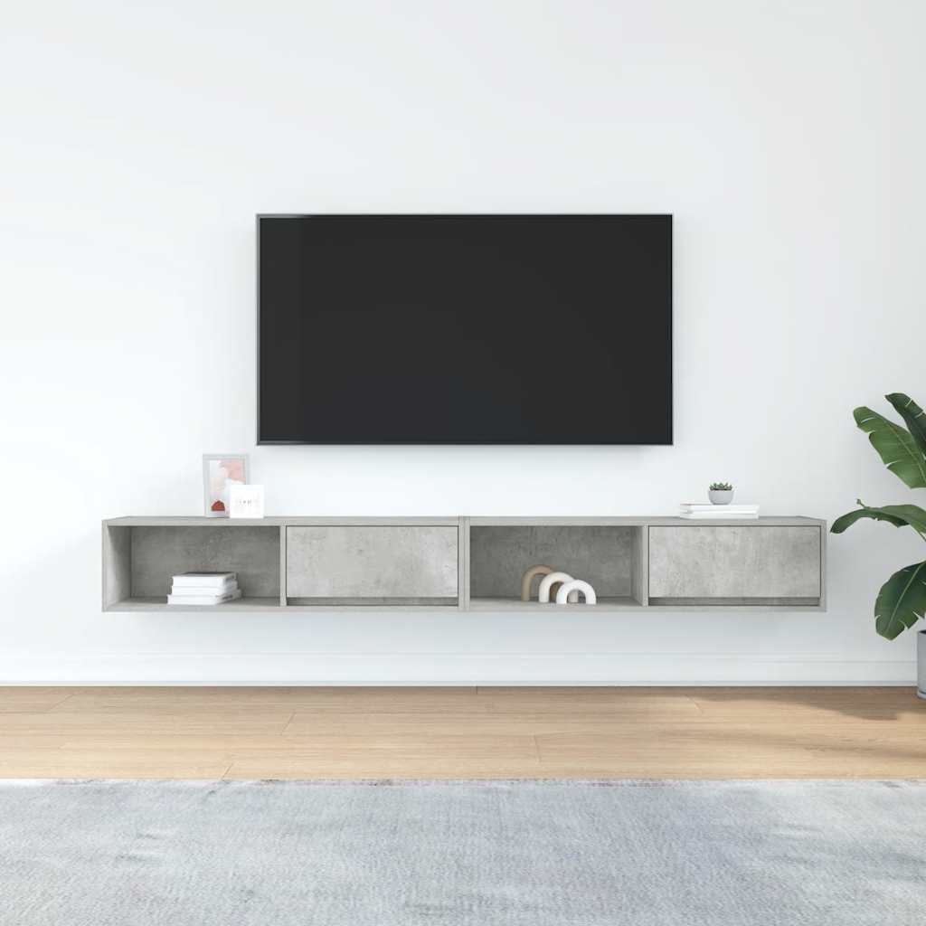 TV-Schränke 2 Stk. Betongrau 100x31x25,5 cm Holzwerkstoff