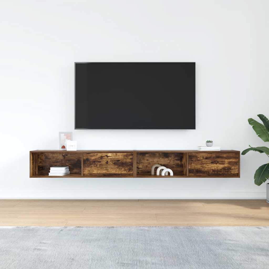 TV-Schränke 2 Stk. Räuchereiche 100x31x25,5 cm Holzwerkstoff