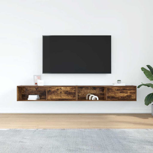 TV-Schränke 2 Stk. Räuchereiche 100x31x25,5 cm Holzwerkstoff