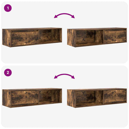 TV-Schränke 2 Stk. Räuchereiche 100x31x25,5 cm Holzwerkstoff
