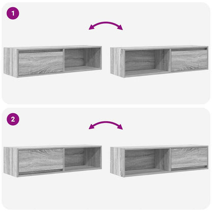 TV-Schränke 2 Stk. Grau Sonoma 100x31x25,5 cm Holzwerkstoff