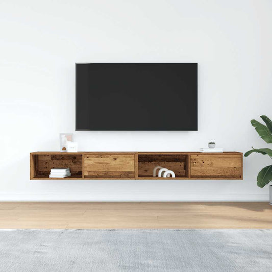 TV-Schränke 2 Stk. Altholz-Optik 100x31x25,5 cm Holzwerkstoff