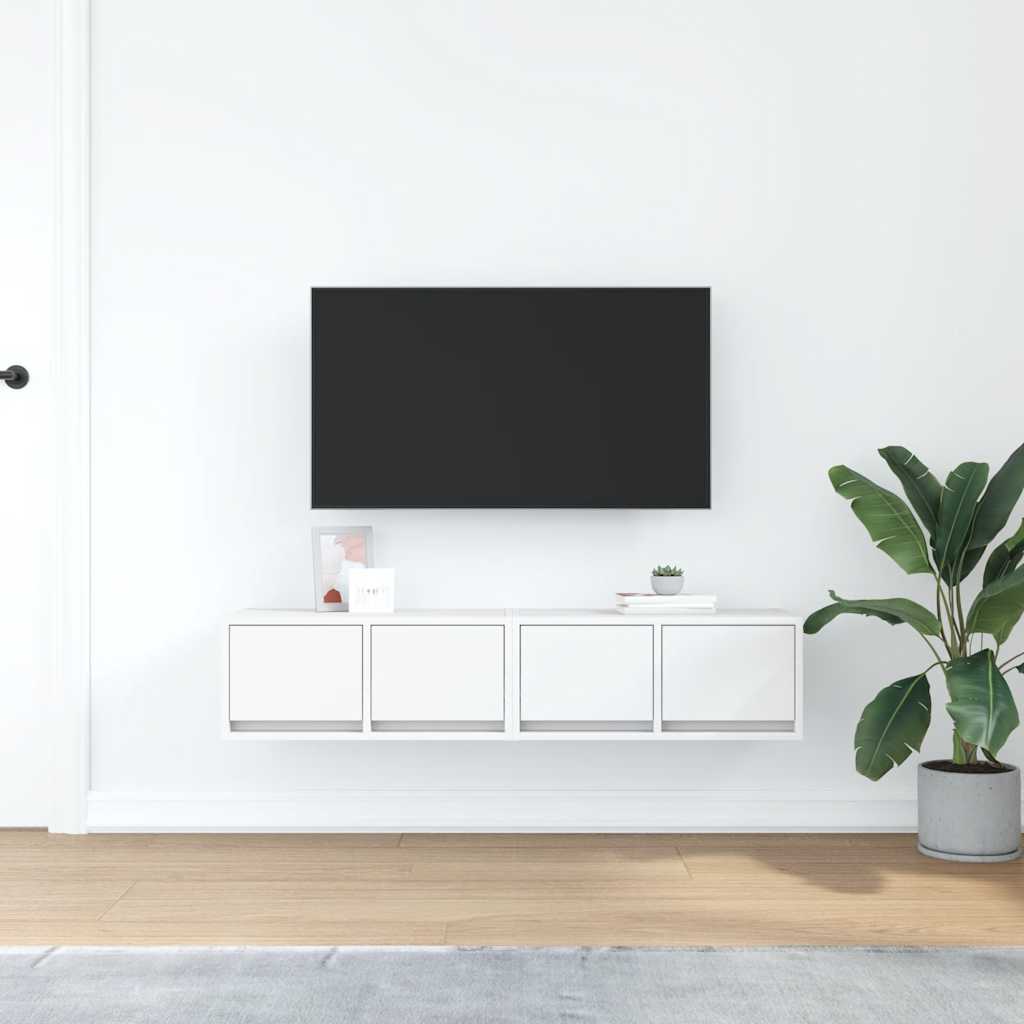 TV-Schränke 2 Stk. Weiß 60x31x25,5 cm Holzwerkstoff