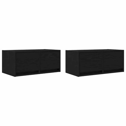 TV-Schränke 2 Stk. Schwarz Eichen-Optik 60x31x25,5 cm