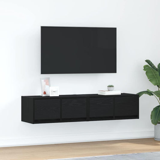 TV-Schränke 2 Stk. Schwarz Eichen-Optik 60x31x25,5 cm