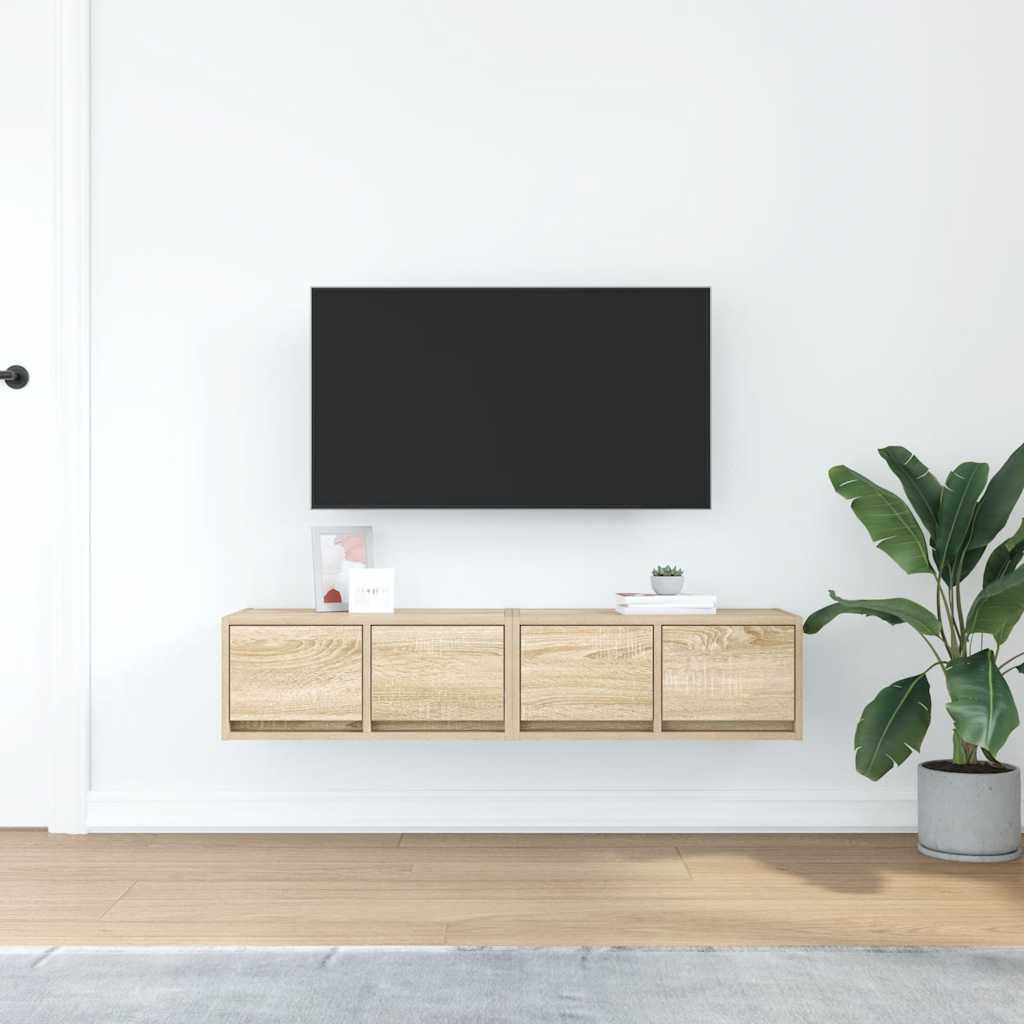 TV-Schränke 2 Stk. Sonoma-Eiche 60x31x25,5 cm Holzwerkstoff
