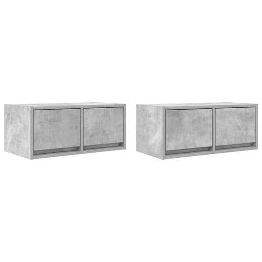 TV-Schränke 2 Stk. Betongrau 60x31x25,5 cm Holzwerkstoff