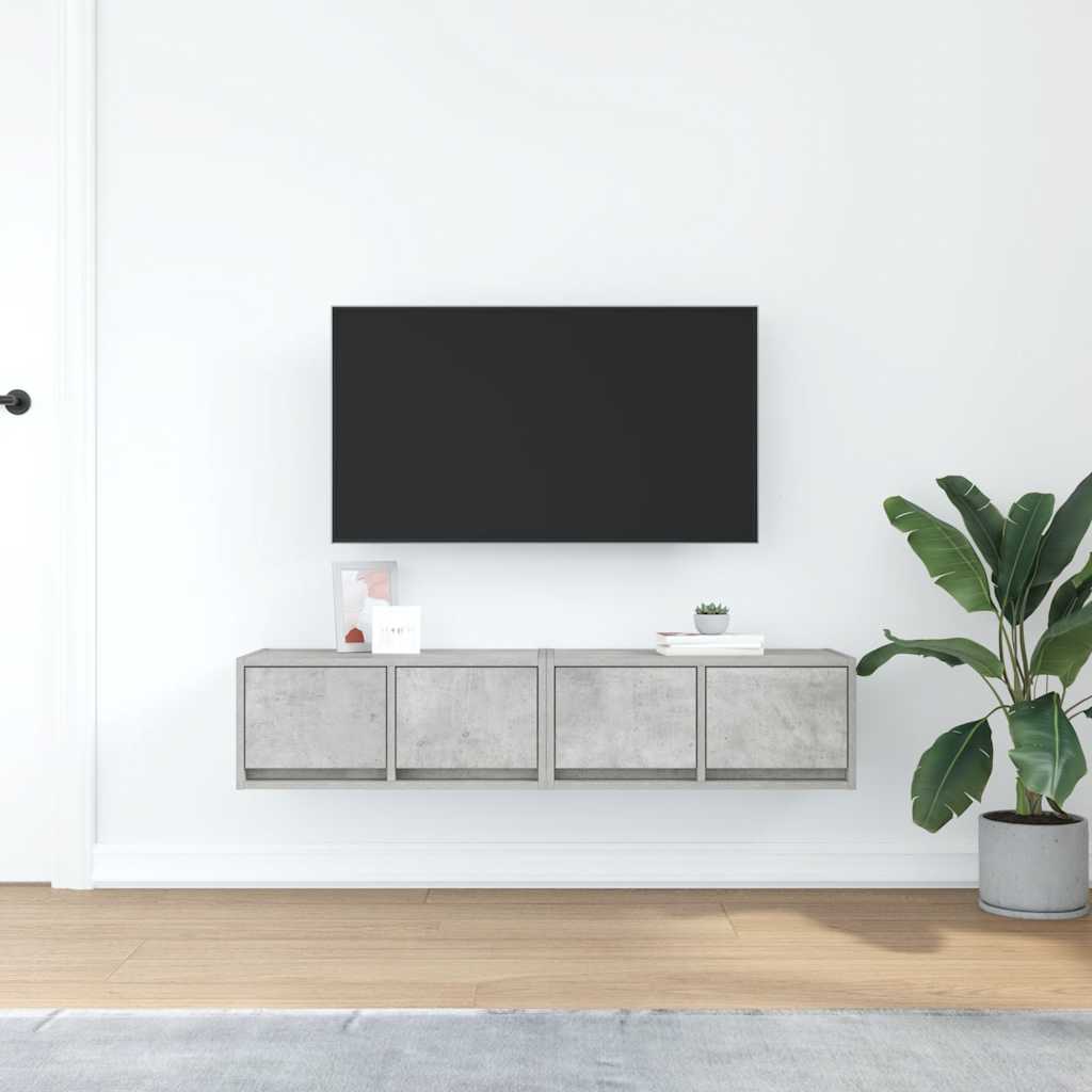 TV-Schränke 2 Stk. Betongrau 60x31x25,5 cm Holzwerkstoff