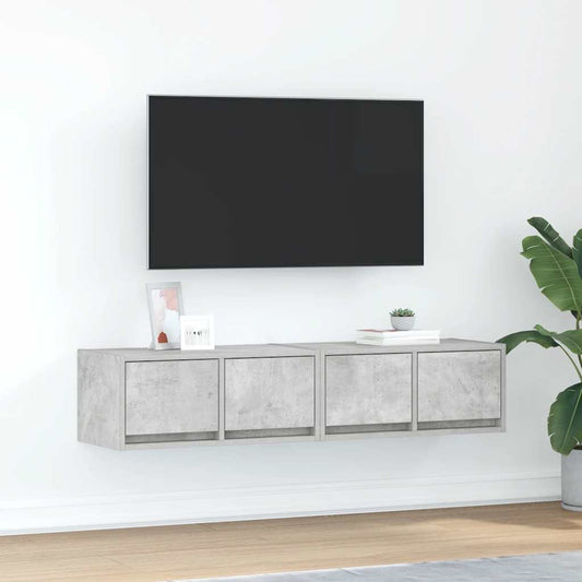 TV-Schränke 2 Stk. Betongrau 60x31x25,5 cm Holzwerkstoff