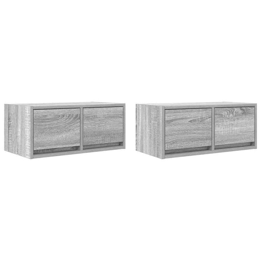 TV-Schränke 2 Stk. Grau Sonoma 60x31x25,5 cm Holzwerkstoff
