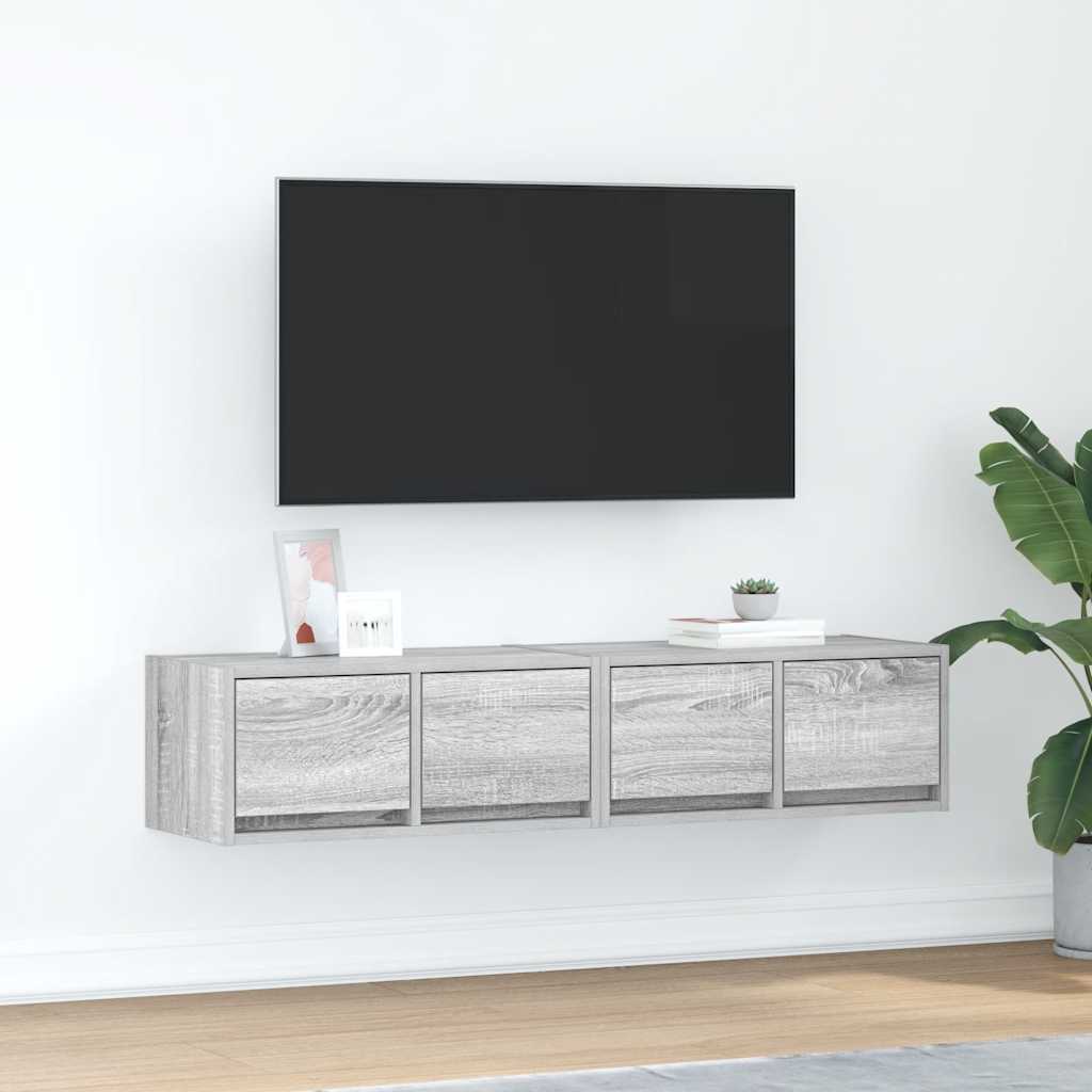 TV-Schränke 2 Stk. Grau Sonoma 60x31x25,5 cm Holzwerkstoff