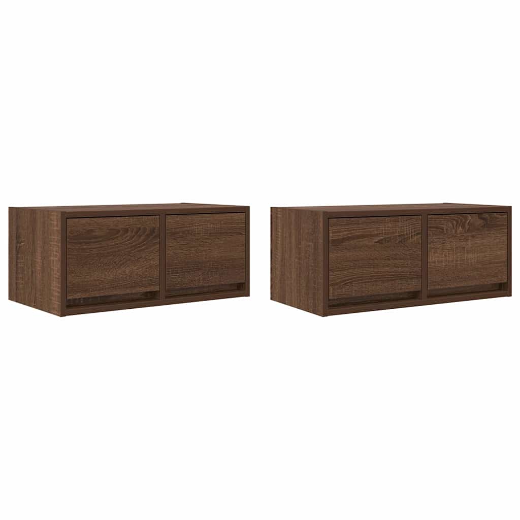TV-Schränke 2 Stk. Braun Eichen-Optik 60x31x25,5 cm