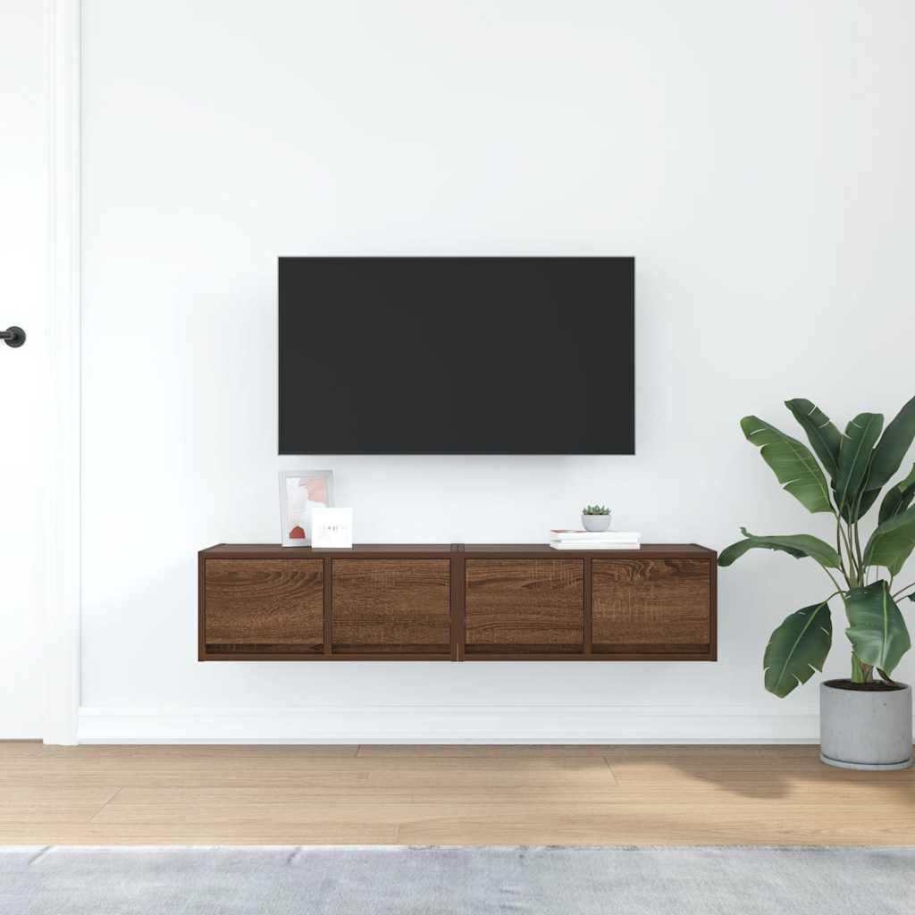 TV-Schränke 2 Stk. Braun Eichen-Optik 60x31x25,5 cm