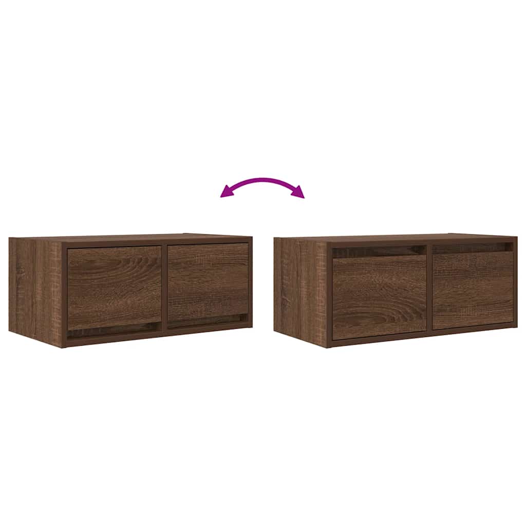 TV-Schränke 2 Stk. Braun Eichen-Optik 60x31x25,5 cm