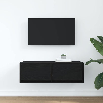 TV-Schrank Schwarz Eichen-Optik 80x31x25,5 cm Holzwerkstoff