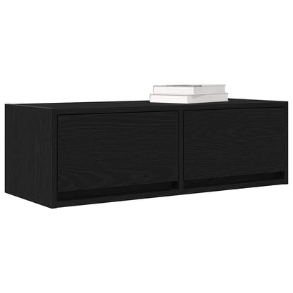 TV-Schränke 2 Stk. Schwarz Eichen-Optik 80x31x25,5 cm