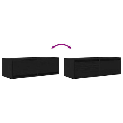 TV-Schränke 2 Stk. Schwarz Eichen-Optik 80x31x25,5 cm