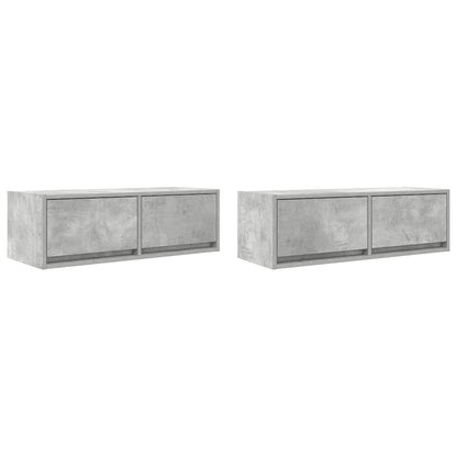 TV-Schränke 2 Stk. Betongrau 80x31x25,5 cm Holzwerkstoff