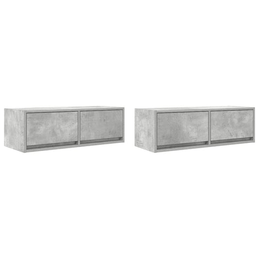 TV-Schränke 2 Stk. Betongrau 80x31x25,5 cm Holzwerkstoff