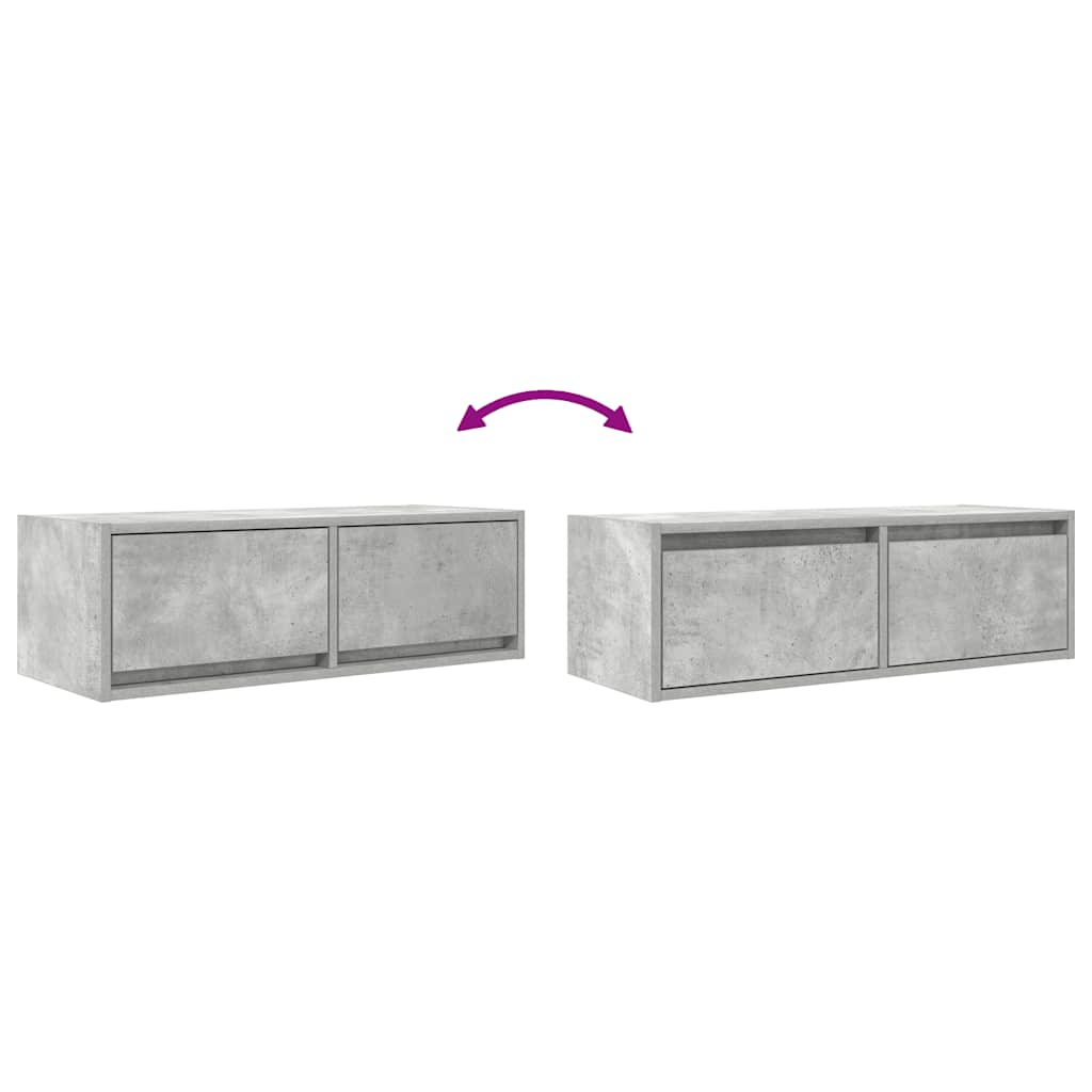 TV-Schränke 2 Stk. Betongrau 80x31x25,5 cm Holzwerkstoff