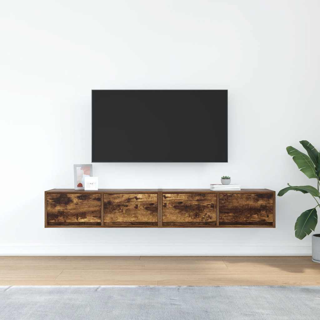 TV-Schränke 2 Stk. Räuchereiche 80x31x25,5 cm Holzwerkstoff