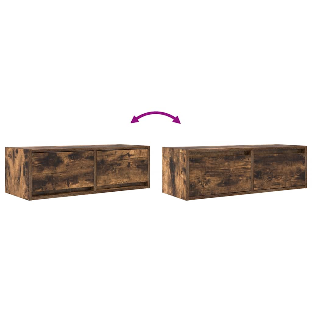 TV-Schränke 2 Stk. Räuchereiche 80x31x25,5 cm Holzwerkstoff