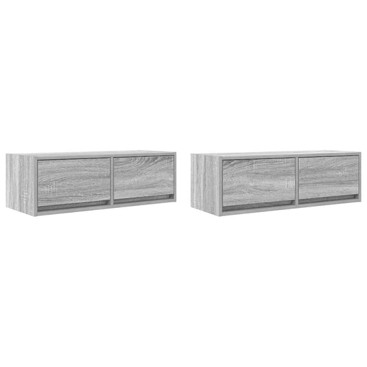 TV-Schränke 2 Stk. Grau Sonoma 80x31x25,5 cm Holzwerkstoff