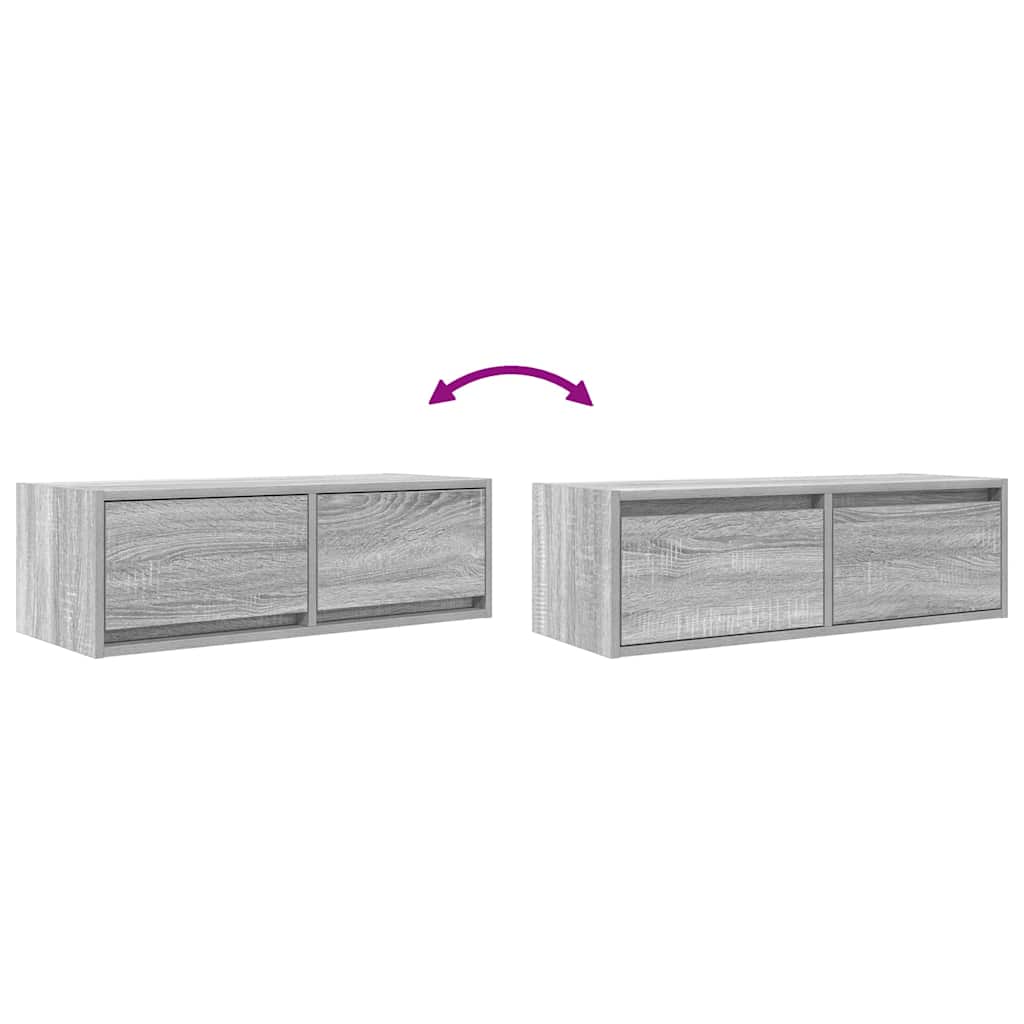 TV-Schränke 2 Stk. Grau Sonoma 80x31x25,5 cm Holzwerkstoff