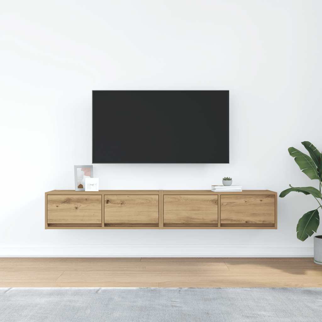 TV-Schränke 2 Stk. Artisan-Eiche 80x31x25,5 cm Holzwerkstoff