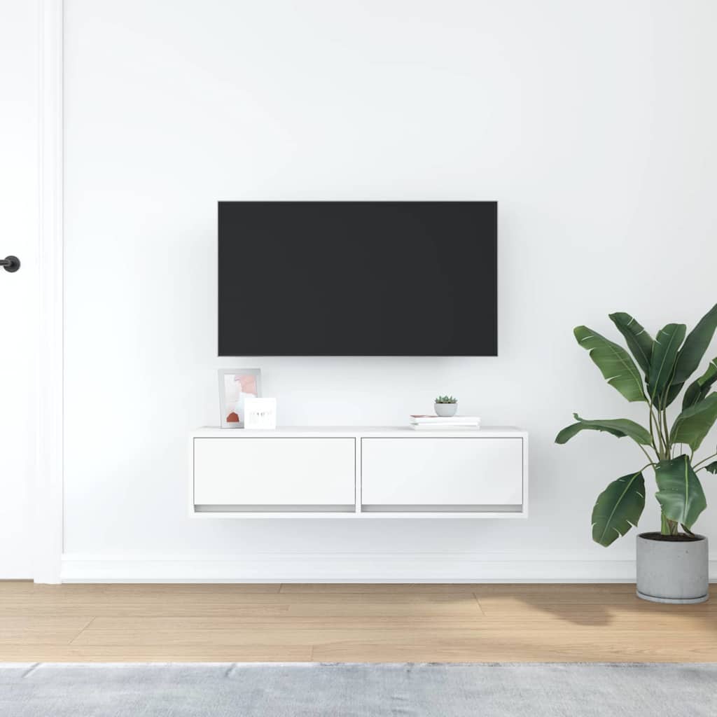 TV-Schränk mit Schubladen Weiß 100 x 31 x 25,5 cm Holzwerkstoff