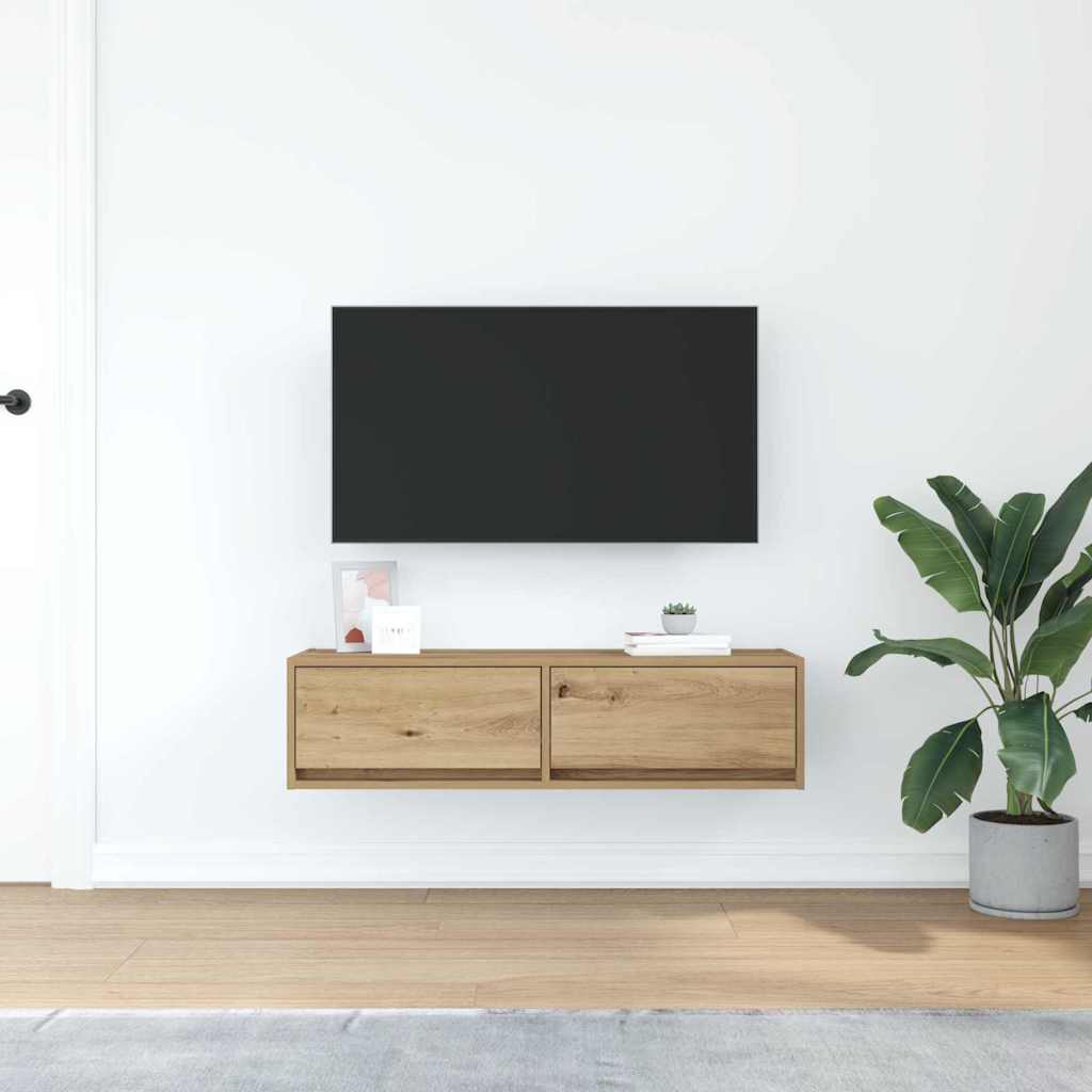 TV-Schränk Eiche handwerklich 100 x 31 x 25,5 cm Holzwerkstoff