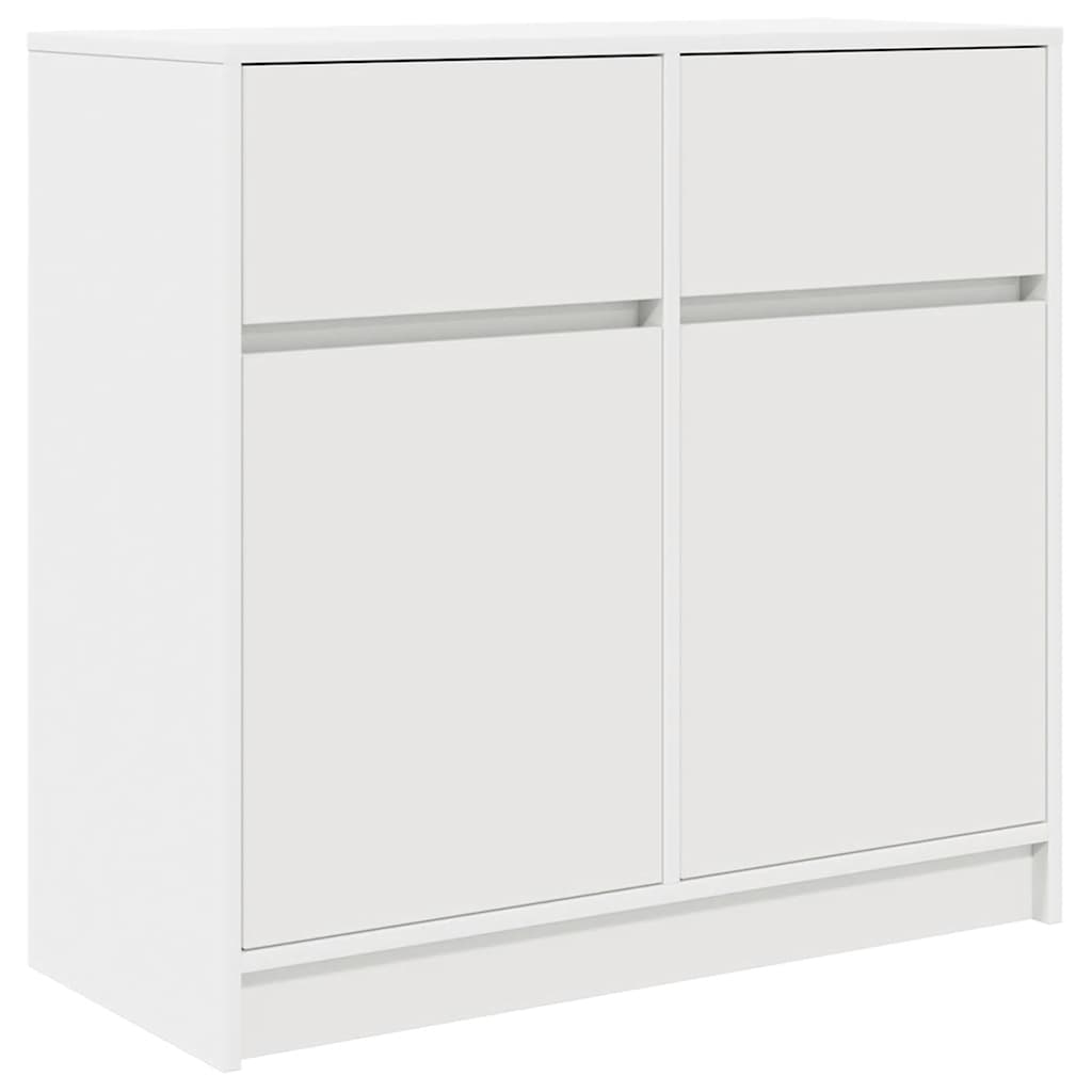 Sideboard mit Schublade Weiß 80x34x76 cm Holzwerkstoff