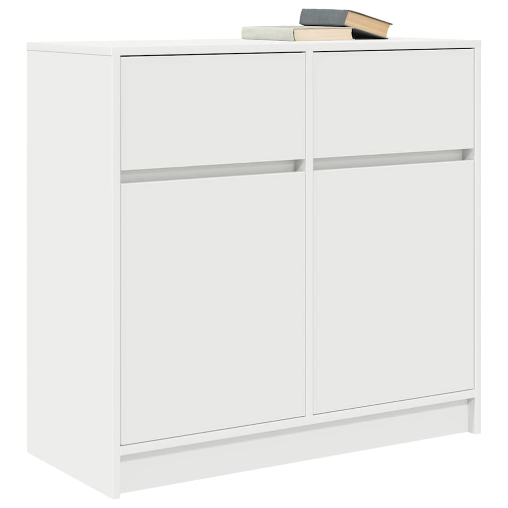 Sideboard mit Schublade Weiß 80x34x76 cm Holzwerkstoff