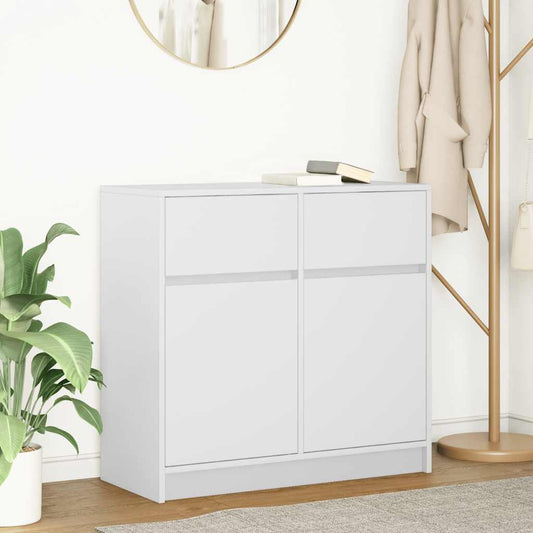 Sideboard mit Schublade Weiß 80x34x76 cm Holzwerkstoff