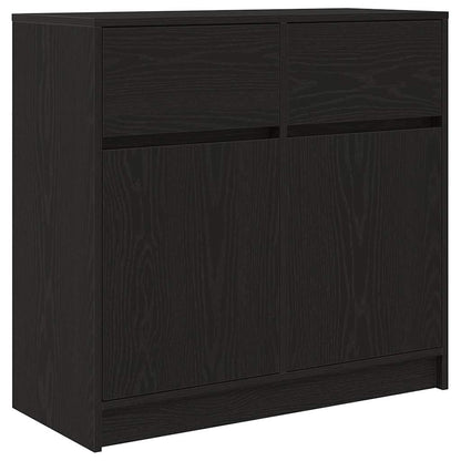 Sideboard mit Schublade Schwarz Eichen-Optik 80x34x76 cm