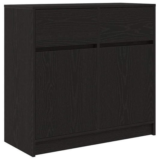 Sideboard mit Schublade Schwarz Eichen-Optik 80x34x76 cm