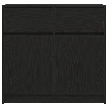 Sideboard mit Schublade Schwarz Eichen-Optik 80x34x76 cm